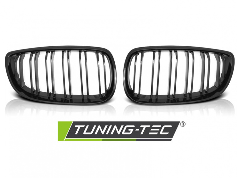 Upgrade Sportgrill Nieren für BMW 3er E92/E93 Coupe/Cabrio 07-10 Hochglanz schwarz in Doppelsteg Design